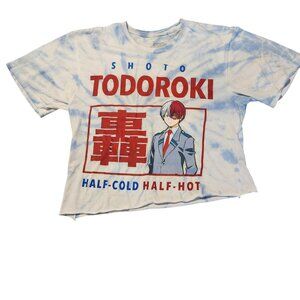 My Hero Academia Crop Shirt Anime Graphic Tie Dyed Angle Halter Top Womens Small